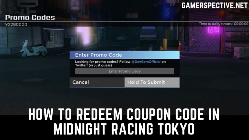 Cómo canjear el código de cupón en Midnight Racing Tokyo